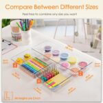 Criusia Drawer Organizer, 10 Pack Large Clear Plastic Set, 3 Size Versatile Bathroom and Vanity Organizer Trays, Storage Bins for Makeup, Bedroom, Kitchen Utensils - Image 4
