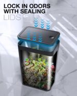 Bathroom Trash Can with Lid, 2 Pack 4 Gallons/15 Liters Garbage Can with Pop-Up Lid, Small Plastic Trash Can, Slim Trash Bin Waste Basket for Bathroom, Bedroom, Office, Living Room(Black) - Image 7