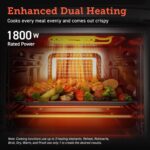 COSORI 11-in-1 Air Fryer Oven , 13Qt Small Footprint Airfryer combo with Rotisserie, Toast, Bake, Roast, Reheat Functions and more, Recipe Book & 6 Accessories Included, Perfect for Small Contertop - Image 7