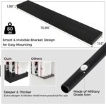 Floating Shelves for Wall 72"W x 11.6"D x 2"H, Long Engineered Wood Wall Shelves with Invisible Brackets for Living Room Bedroom Bathroom Office Kitchen Decor and Storage, Black Finish, Set of 1 - Image 4