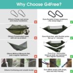 G4Free Large Camping Hammock with Mosquito Net 2 Person Pop-up Parachute Lightweight Hanging Hammocks Tree Straps Swing Bed for Outdoor Backpacking Backyard Hiking - Image 5