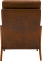 Bonnlo High Back Microfiber Rustic Mid Century Modern Accent Chair, Soild Wood Padding Lounge Armchairs Side Sitting Chairs for Living Room, Bedroom, Guest Room - Image 10