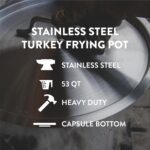 GasOne Stainless Steel Stockpot with Basket – 53qt Stock Pot with Lid and Reinforced Bottom – Heavy-Duty Cooking Pot for Deep Frying, Turkey Frying, Beer Brewing, Soup, Seafood Boil – Satin Finish - Image 4