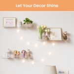 upsimples Acrylic Shelves for Bathroom Storage, 15" Floating Shelves Wall Organizer for Perfume, Make up, Skincare, Kids Bookshelf for Bedroom, Nursery, Living Room Decor, Clear, 4 Pack - Image 7