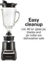 Hamilton Beach Wave Crusher Blender for Smoothies With 40 Oz Glass Jar and 14 Functions, Ice Sabre Blades & 700 Watts for Consistently Smooth Results, Black & Stainless Steel (54220) - Image 7