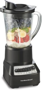 Hamilton Beach Wave Crusher Blender for Smoothies With 40 Oz Glass Jar and 14 Functions, Ice Sabre Blades & 700 Watts for Consistently Smooth Results, Black & Stainless Steel (54220) - Image 2