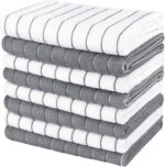 AIDEA Kitchen Towels-8PK, Super Soft and Absorbent Drying Towels for Dishes, Microfiber Cleaning Cloth Multi-Purpose Dish Towels for Kitchen, Home-Grey/White -18”x26” - Image 2