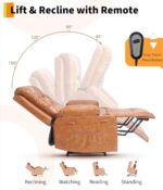 GarveeHome Power Lift Recliner Chair - Heat and Massage, Faux PU Electric Lift Recliner for Elderly & Mobility Impaired, Adjustable Back and Legs, Heavy Duty Lift Chair for Seniors - Image 6