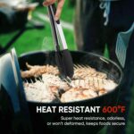 600℉ Heat Resistant Kitchen Tongs for Cooking with Silicone Tips,Maywe Tanso 12-Inch Stainless Steel Locking Cooking Tongs Food Tongs for BBQ,Cooking,Salad and Serving Food,Heavy Duty,Non-Stick,Black - Image 5