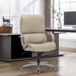 COLAMY Big & Tall Office Chair 400lbs Wide Seat- High Back PU Leather Executive Computer Desk Chair for Heavy People, Large Office Chair with Metal Base & Ergonomic Back Support- Black - Image 9