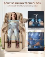 RELX 2026 Massage Chair Full Body, Zero Gravity Airbag Shiatsu Massage Chair with SL-Track, Heating, AI Control, Body Scan, 13 Modes, Foot Rollers, and Deep Yoga Stretch (Beige) - Image 6
