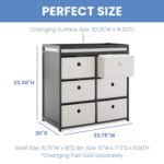 Delta Children Hayes Changing Table and Dresser for Bedroom with 6 Fabric Drawers, Charcoal Grey/Flax - Image 7