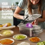 Vegetable Chopper Stainless Steel, 9-in-1 Mandoline Food Slicer for Kitchen, Veggie Chopper with Container, Vegetable Cutter for Salad,Potato,Carrot, Onion and Fruit, Home Essentials - Image 9