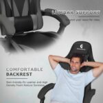 Gaming Chair with Linkage Armrest & Footrest, High Back Video Gaming Chair, Black/Grey - Image 8