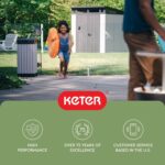 Keter Rockford 38‑Gallon Outdoor Trash Can – Resin Patio Garbage Bin with Locking Lid & Easy‑Clean Drip Tray, Weather‑Resistant Design, Grey - Image 15