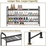 LINZINAR Shoe Rack 3 Tier Long Metal Shoe Organizer for Closet Entryway Black - Image 7