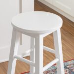 Zeke White 24" Counter Stool with Round Seat by Linon - Image 5