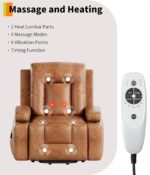 GarveeHome Power Lift Recliner Chair - Heat and Massage, Faux PU Electric Lift Recliner for Elderly & Mobility Impaired, Adjustable Back and Legs, Heavy Duty Lift Chair for Seniors - Image 7
