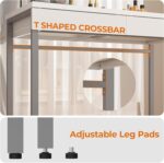 GreenForest Vanity Desk with 2 Drawers,Glossy Desktop White Desk for Bedroom,Makeup Table with Storage Space,Small Desk for Home Office,39 inch No Mirror - Image 7