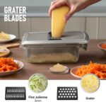 Vegetable Chopper Stainless Steel, 9-in-1 Mandoline Food Slicer for Kitchen, Veggie Chopper with Container, Vegetable Cutter for Salad,Potato,Carrot, Onion and Fruit, Home Essentials - Image 6