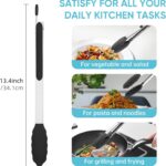 600℉ Heat Resistant Kitchen Tongs for Cooking with Silicone Tips,Maywe Tanso 12-Inch Stainless Steel Locking Cooking Tongs Food Tongs for BBQ,Cooking,Salad and Serving Food,Heavy Duty,Non-Stick,Black - Image 9