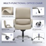 COLAMY Big & Tall Office Chair 400lbs Wide Seat- High Back PU Leather Executive Computer Desk Chair for Heavy People, Large Office Chair with Metal Base & Ergonomic Back Support- Black - Image 5