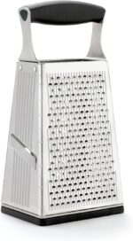 Cuisipro Stainless Steel Cheese Grater with Handle, 4 Sided Box Grater for Kitchen, Ginger Grater Dishwasher Safe, Fruit and Vegetables Slicer, Cheese Shredder for Potato, Chocolate, Parmesan, Ginger - Image 3