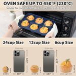 Jumbo Silicone Muffin Pan with Metal Frame, Non Stick Silicone Cupcake Pan with Handles 6 Cup, BPA Free Silicon Muffin Tin Tray Extra Large for baking, egg bites, Cupcake Mold Grey - Image 8