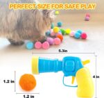 31Pcs Cat Ball Toy Launcher Gun,Cat Balls Fetch Toy,30Pcs Plush Fuzzy Balls Launcher Cat Toy for Cats with 1 Gun,Funny Interactive Cat Toys for Bored Indoor Adult Cats,Cute Kitten Kitty Toys - Image 5