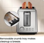 Chefman 2 Slice Toaster, 7 Shade Settings, Removable Crumb Tray, Thick Bread and Bagel Toaster with Defrost and Cancel Buttons – Black - Image 7