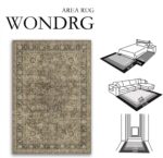 10x14 Brown Area Rug Vintage Living Room Bedroom Washable Carpet Non-Slip Soft Low Pile Distressed Indoor Large Throw Rug for Dining Room Office - Image 3