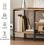 HOOBRO TV Stand with Power Outlets to 65 Inches, TV Console Table with Open Storage Shelves, Industrial Media Entertainment Center for Living Room Bedroom, Rustic Brown and Black BF40DS01 - Image 6