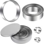 Round Cookie Cutters Set 12 Pieces Bistcuit Cookie Cutters Circle Pastry Cutters Round Donut Ring Molds for Baking for Pastries Doughs Doughnuts - Image 2
