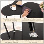 Small Coffee Table Black Cloud Coffee Table for Small Spaces Modern Center Table Unique Irregular Coffee Table with Wood Legs Living Room Mid-Century Sofa Table - Image 7