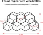 Countertop Wine Rack Freestanding, Small Metal Honeycomb Wine Holder Stand, Black 9 Bottle Organizer for Water Bottles, Tabletop Storage Rack for Home Kitchen Bar - Image 7