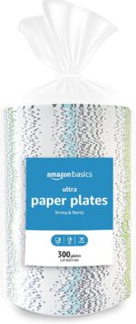 Amazon Basics Ultra Paper Plates, 6.87 Inch, Disposable, 600 Count (2 Pack of 300), Microwave-Safe, Soak Proof, Cut Resistant - Image 2