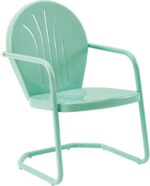 Crosley Furniture Griffith Outdoor Chair, Retro Metal Patio Chairs for Dining, Porch, Deck, Balcony, Aqua - Image 2