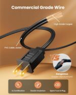 Brightown Outdoor String Lights 29 Feet G40 LED Patio Lights, Plug-in, 13 Plastic Edison Bulbs(1 Spare), Waterproof Connectable Hanging Light for Backyard Porch Balcony Party Decor, E12 Base, Black - Image 5