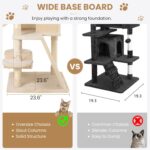 SHA CERLIN 65in Larger Cat Tree Tower Condo for Indoor Kitties/Multi-Level Furniture Activity Center with Wide Base/Cozy Plush Cat Perches/Baskets/Sisal Scratching Posts and Hammock/Beige - Image 7
