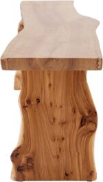 Elm Wood Dining Bench Bedroom BenchesIn Footrest Stool Accent Bench for Entryway Dining Room Living Room Bedroom End of Bed Long 63IN - Image 5