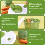 Large Salad Spinner with Lid, 5 Qt Capacity, Manual Vegetable Dryer with Double-Lock Handle, Quick and Easy Multi-Use Lettuce Spinner, Vegetable Dryer, Fruit Washer - Image 5