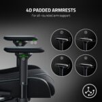 Razer Enki Gaming Chair: All-Day Comfort - Built-in Lumbar Arch - Optimized Cushion Density - Dual-Textured, Eco-Friendly Synthetic Leather - Reactive Seat Tilt & 152-Degree Recline - Black/Green - Image 11