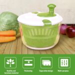 Large Salad Spinner with Lid, 5 Qt Capacity, Manual Vegetable Dryer with Double-Lock Handle, Quick and Easy Multi-Use Lettuce Spinner, Vegetable Dryer, Fruit Washer - Image 7
