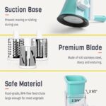X Home Rotary Cheese Grater for Kitchen, Shredder with 3 Interchangeable Blades, Rotary Grater with Handle and Strong Suction Base, for Vegetables, Fruit, Nuts, Easy to Use and Clean, Blue - Image 7