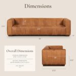 Poly & BARK Canale 99” Sofa – Modern 3-Seater Couch for Living Rooms – Performance Fabric Upholstery, High-Density Foam Cushions, Tapered Legs, Minimal Assembly – Cognac Tan - Image 3