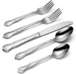 Oneida Silverware Set For 8, Azalea 45-Piece Everyday Flatware Set with Serving Utensils, Floral, Service For 8, 18/0 Stainless Steel, Dishwasher Safe, Knives Spoons And Forks Sets (Silver, 45 Pieces) - Image 4