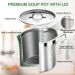 35 Quart Commercial Grade Large Stock Pot - Soup Pot with Lid - Non-Nickel Stainless Steel - Healthy Cookware Polished Stockpots - Heavy Duty - 8.8Gallon - Image 3