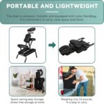 JupiterForce Portable Massage Chair Foldable Lightweight Tattoo Therapy Chair with Adjustable 4 Inches Thick Sponge Face Cradle for Client Spa Salon Massage with Carrying Bag (Black) - Image 5