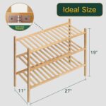 Z&L HOUSE 3-Tier Shoe Rack for Closet, Stackable Shoes Rack Organizer Free Standing Shoe Shelf for Entryway and Closet Hallway, Multifunctional Bamboo Rack in Different Combinations (3-Tier) - Image 4