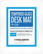 IMPRESA Clear Tempered Glass Desk Mat - 19 x 24 in, Clear - Table Protector & Desktop Mat for Office Accessories with Dry-Erase Surface & Preinstalled Rubber Feet - Image 8
